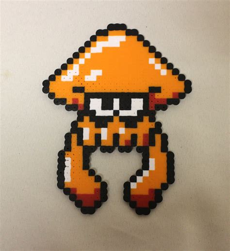 Orange Squid Splatoon Inkling Bead Sprite Perler Pixel Art
