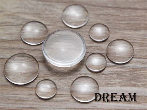 Flat Back Glass Cabochon 8mm Round Clear Glass Cabochons Etsy