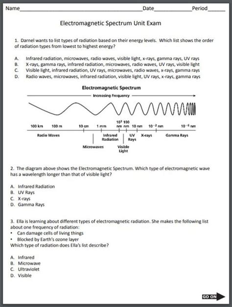 The Electromagnetic Spectrum Worksheet Answers Electromagnetic Spectrum