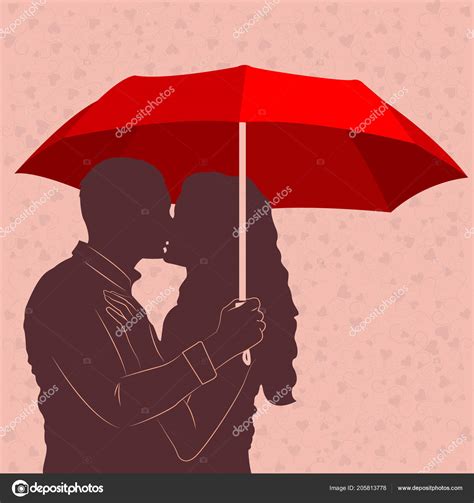 Kissing Silhouette Umbrella