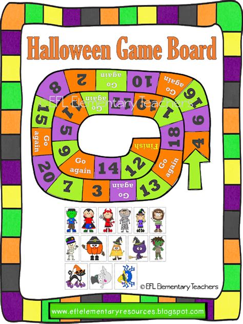 Esl Halloween A Game Board For Those Minutes Of Free Play Halloween