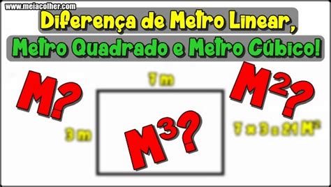 Saiba Qual A DiferenÇa De Metro Linear Metro Quadrado E Metro CÚbico