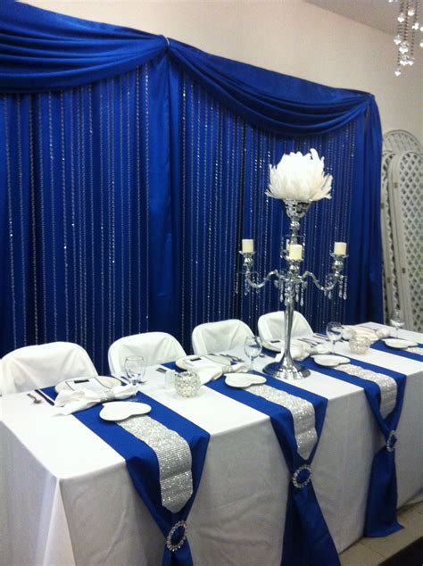 Royal Blue And Silver Table Decorations