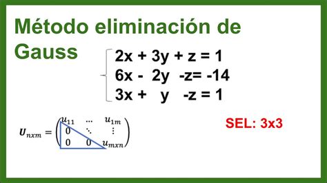Eliminación De Gauss 3x3 Matriz Triangular Superior Sistemas De
