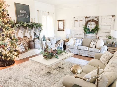 Cozy Christmas Living Room And Neutral Decor Bless This Nest
