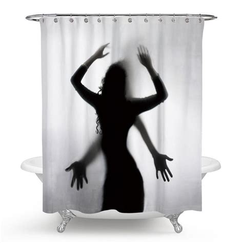 Sexy Character Shadow Waterproof Shower Curtain Art Printing Polyester