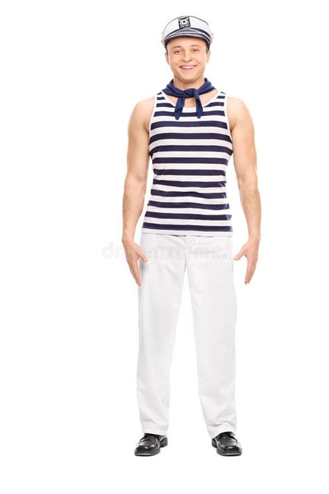 Muscular Shirtless Male Sailor With Nautical Hat Stock Photo Image Of