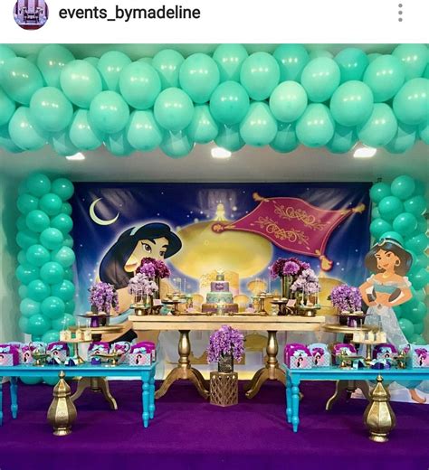 disney s princess jasmine birthday party dessert table and decor princesa jazmín aladdin y