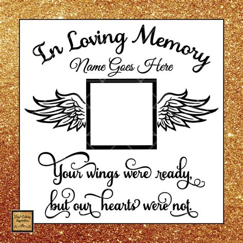 In Loving Memory Svg Photo Heart In Loving Memory Svg Your Wings Wer