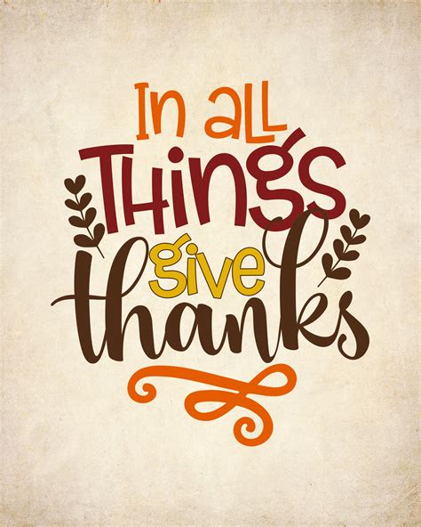 In All Things Give Thanks Fall Printable Wall Decor Autumn Etsy In