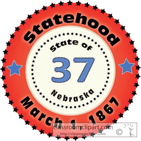 Nebraska State Clipart 37statehoodnebraska1867 Classroom Clipart
