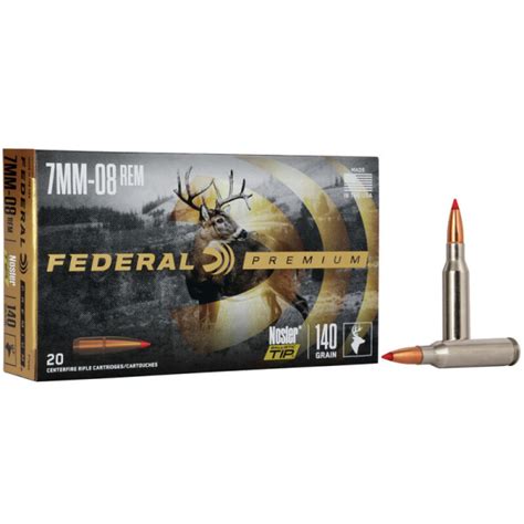 Federal Ammo 7mm 08 Remington 140gr Nosler Bt Vs 20bx 10cs Graf
