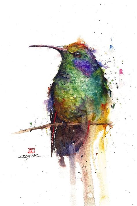 Hummingbird Watercolor Bird Art Print By Dean Crouser Etsy Bird Art