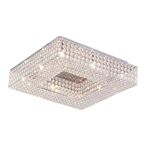 3 light chrome semi flush mount light with clear crystal shade. Shop DVI Helsinki 18-in W Chrome Crystal Ceiling Flush ...