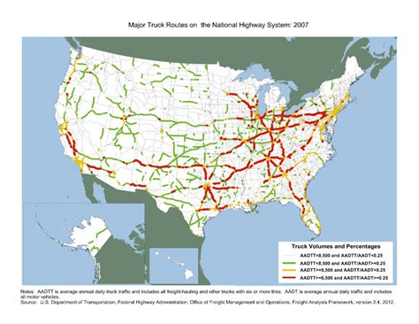 Major Truck Routes On The National Highway System 2007 Fhwa