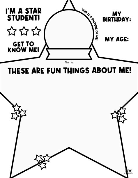All About Me Worksheets For Kids Printable