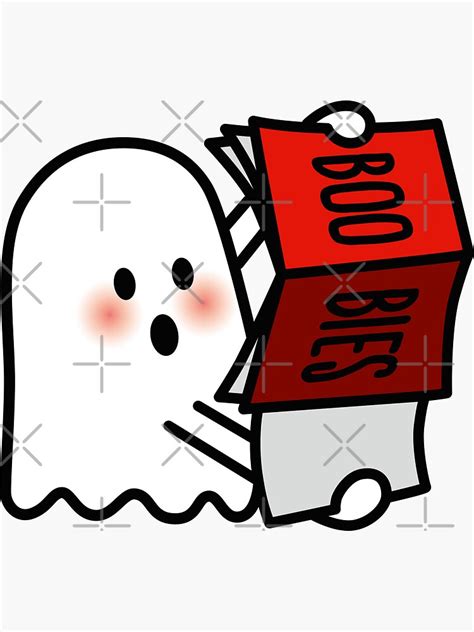 Boobies BOO BIES Ghost Centerfold Funny Halloween Erotic Magazine Naked Sticker By