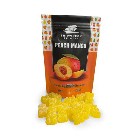 Peach Mango Gummy Bears By Shipwreck Edibles 150mg Thc Ganjagrams