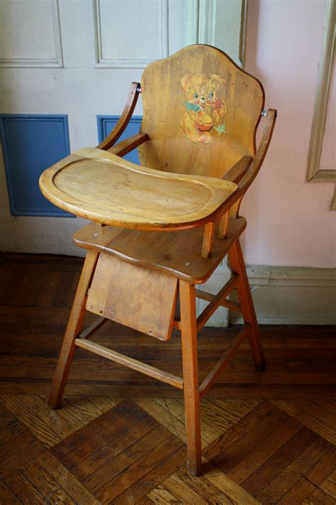 High chairs are built from different materials, but we are going to concentrate on wood high chairs. Antique Wooden High Chair with Tray
