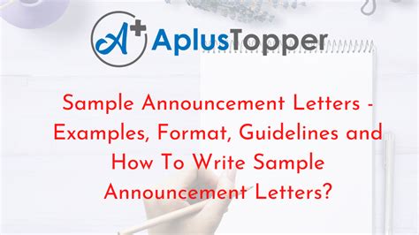 Sample Announcement Letters Examples Format Guidelines And How To