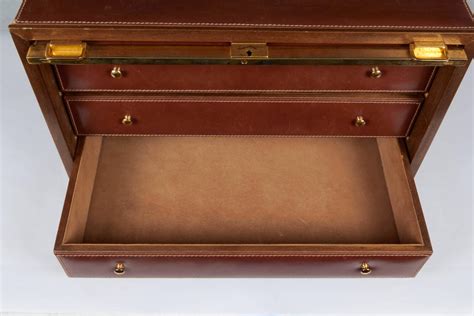 Mark Cross Mens Jewelry Box In Leather And Brass For Sale At 1stdibs