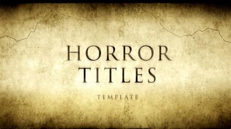 Horror Movie Titles After Effects Template Youtube
