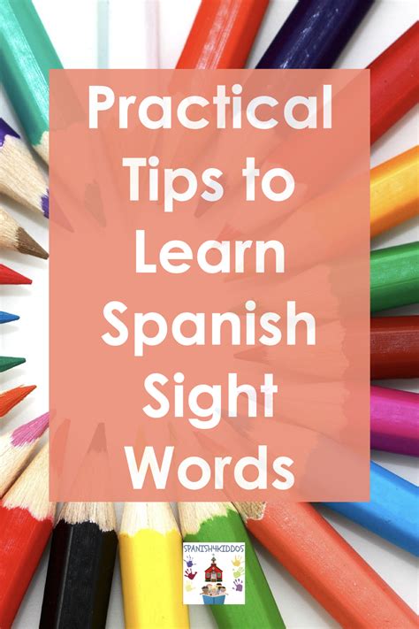 Spanish Sight Words Spanish4kiddos Educational Services