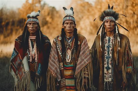 Premium Photo Native Americans In Traditional Attire