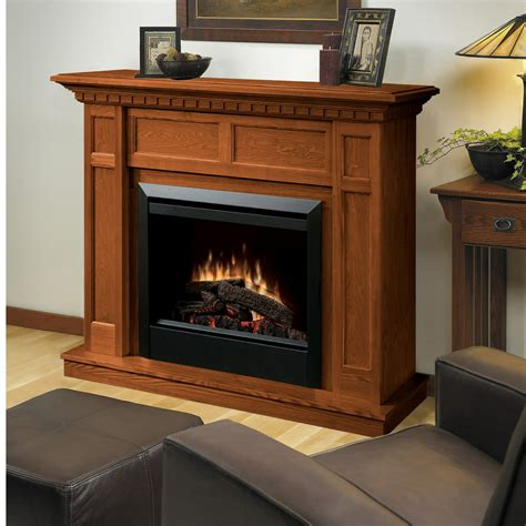 Dimplex Caprice Mantel Electric Fireplace With Logs Oak