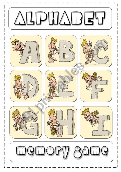 Alphabet Memory Game Esl Worksheet By Alenka