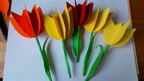 Craft For Kids Easy Paper Tulip 2 Youtube