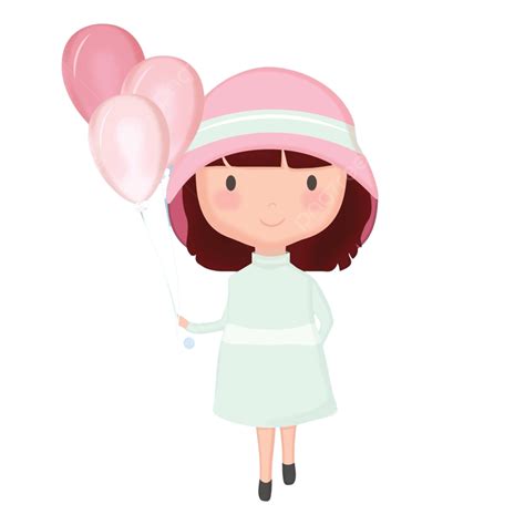 Desenho Animado Ilustrado De Uma Garota Encantadora Usando Um Chapéu