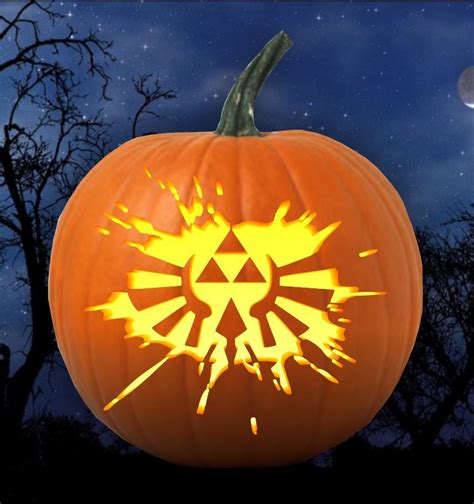 Zelda Triforce Emblem Splash Pumpkin Carving Awesome Pumpkin Carvings