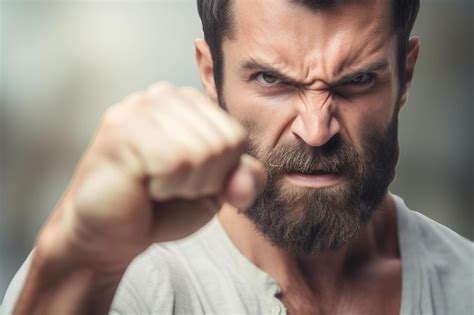 Premium Ai Image Angry Man With Clenched Fists