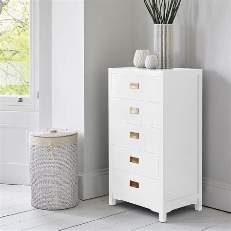 Canton Chest Of 5 Drawers White Ash Brandalley