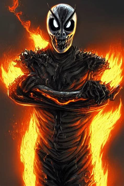 Ghost Rider Symbiote Comic Strip Style Dynamic Stable Diffusion