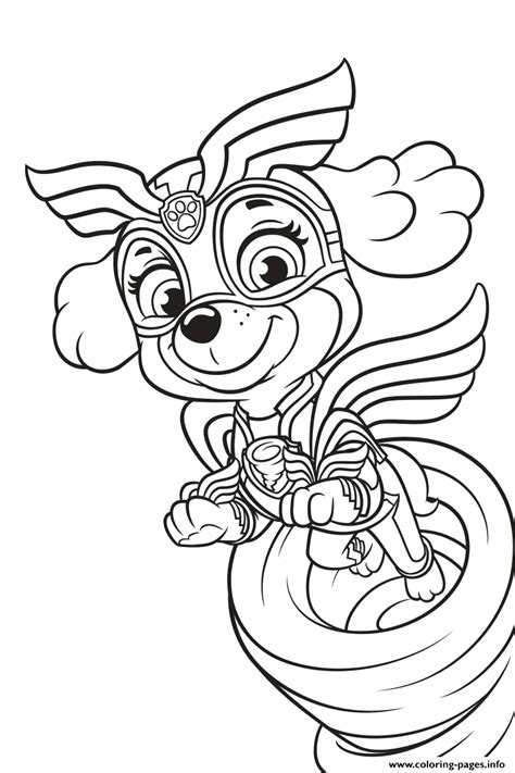 mighty pups skye coloring page printable