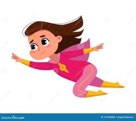 Cute Brunette Girl In Pink Superhero Comics Costume Adorable Kid
