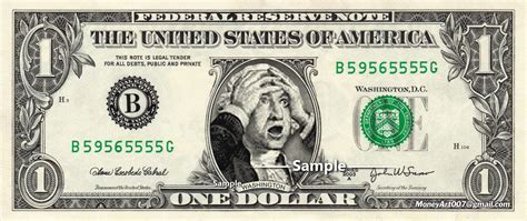 George Washington Shocked On A Real Dollar Bill Cash Money Collectible Memorabil Paper Money Us