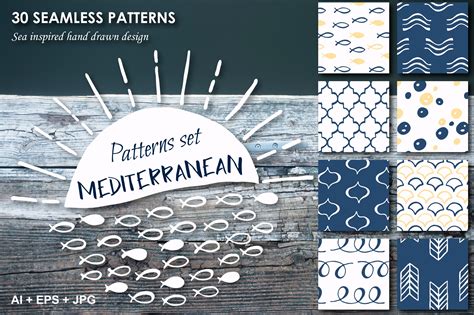 Mediterranean 30 Hand Drawn Patterns Graphic Patterns ~ Creative Market
