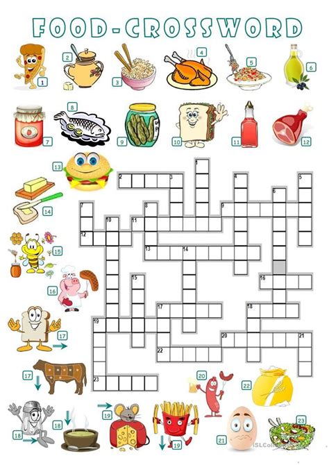 Food Crosswords Esl Worksheet By Carotte Rezfoods Resep Masakan