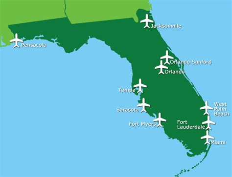 Map Of Florida Cities And Airports Map
