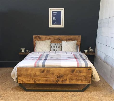 John Lewis Calia Style Industrial Rustic Bed Frame Handmade Etsy