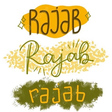 Handlettering Rajab Month é O Nome árabe Do Calendário Latino Hijri Com