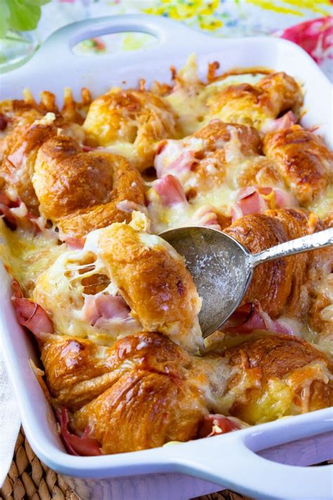 Croissant Breakfast Casserole Ham And Cheese Croissant Savory