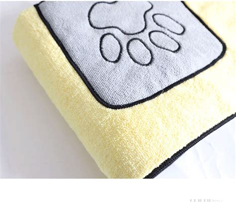 106x65cm Super Water Absorbent Microfiber Dog Drying Towel Dog Print