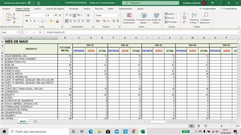 Controle De Estoque A Planilha