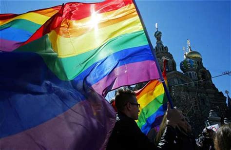 gay rights activists strip while staging protest in russia