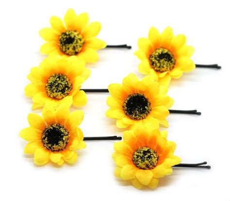 Sunflower Bobby Pins Flower Hair Pins Sunflower Hair Clips Etsy