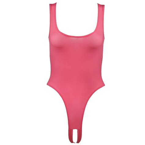Us Womens Monokini Swimwear One Piece High Cut Bodysuit Crotchless Thong Bikini Ebay